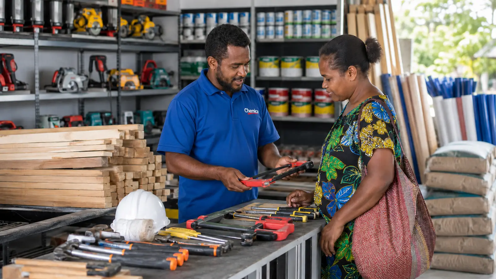 Hardware tools machinery and power products supplied by Chemica PNG
