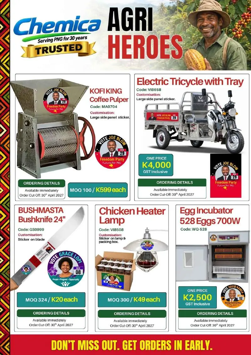 Page 6: Agriculture campaign products and practical farm equipment