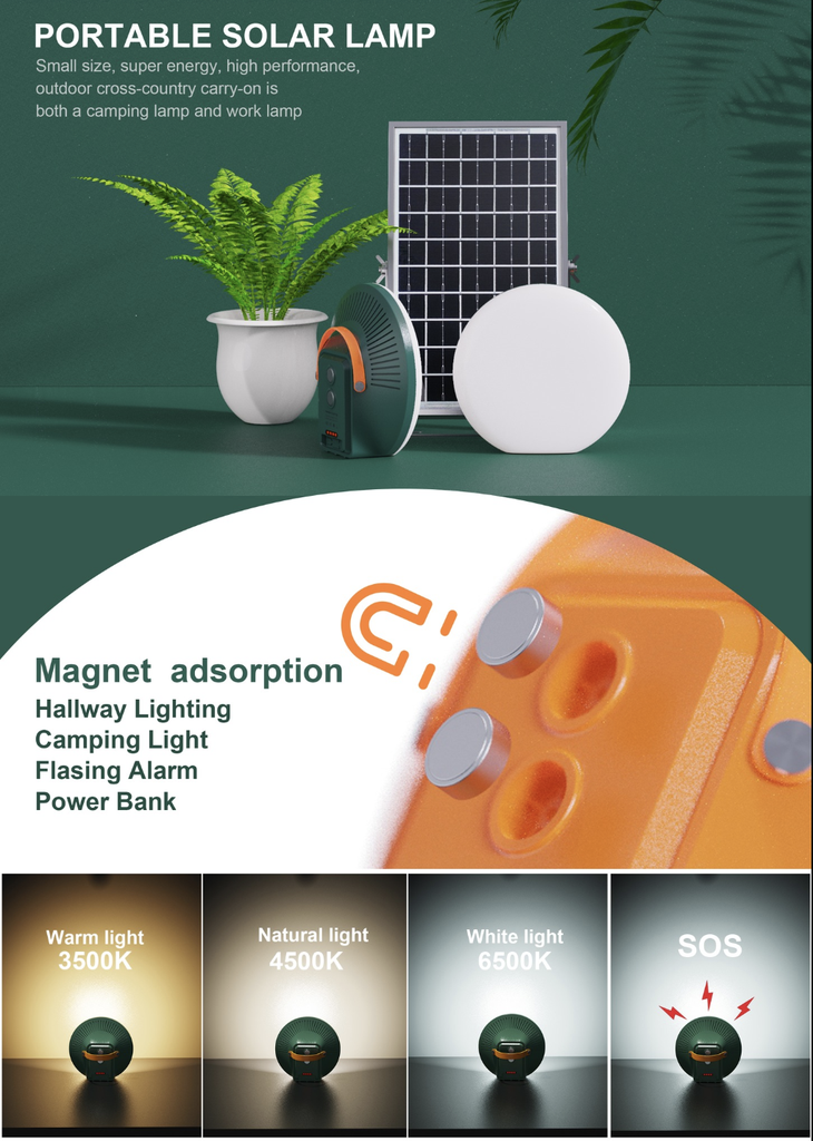 Solar Moon Light Lamp W/Panel 600LM SEM-S