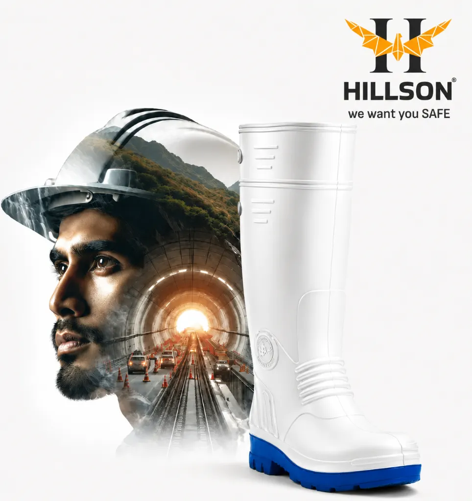 Gumboot Safety Hillson Dragon White