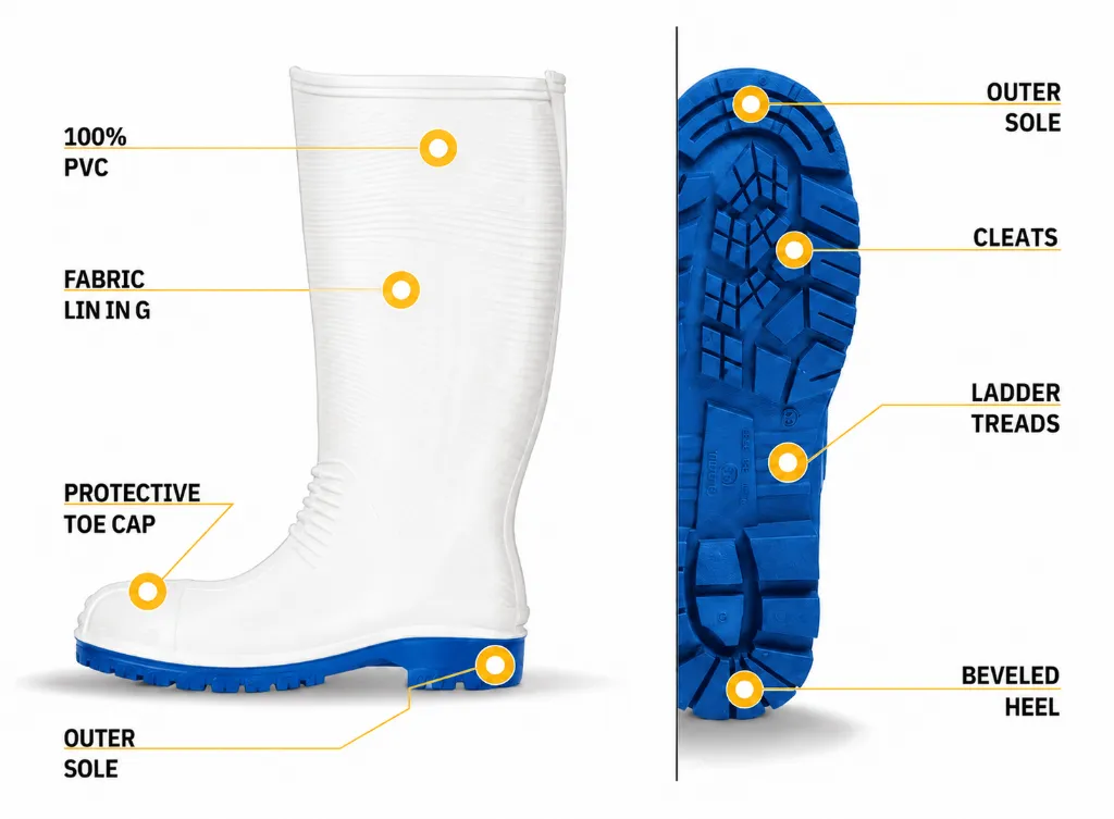 Gumboot Safety Hillson Dragon White
