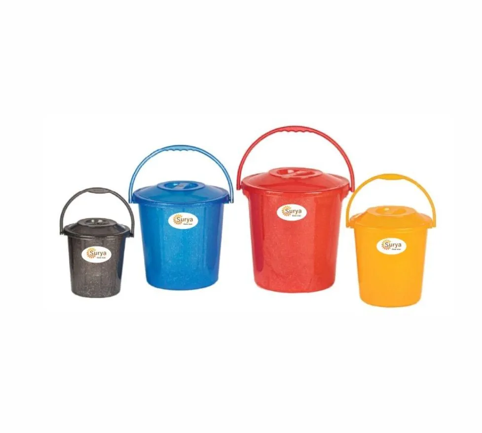 Bucket Plastic Handle + Lid Single Color 25L