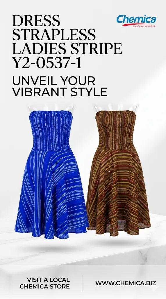 Dress Strapless Ladies Stripe Y2-0537-1