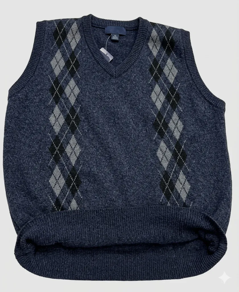 Vest Men's Fleece Blue Lined Y2-0591-4