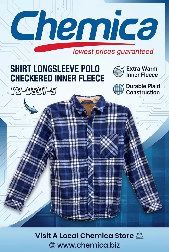 Shirt Longsleeve Polo Checkered Inner Fleece Y2-0591-5