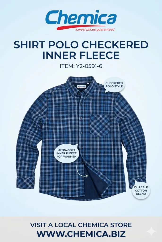 Shirt Polo Checkered Inner Fleece Y2-0591-6