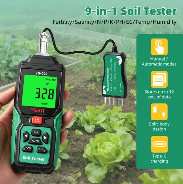Digital 9 In 1 Garden Soil Tester