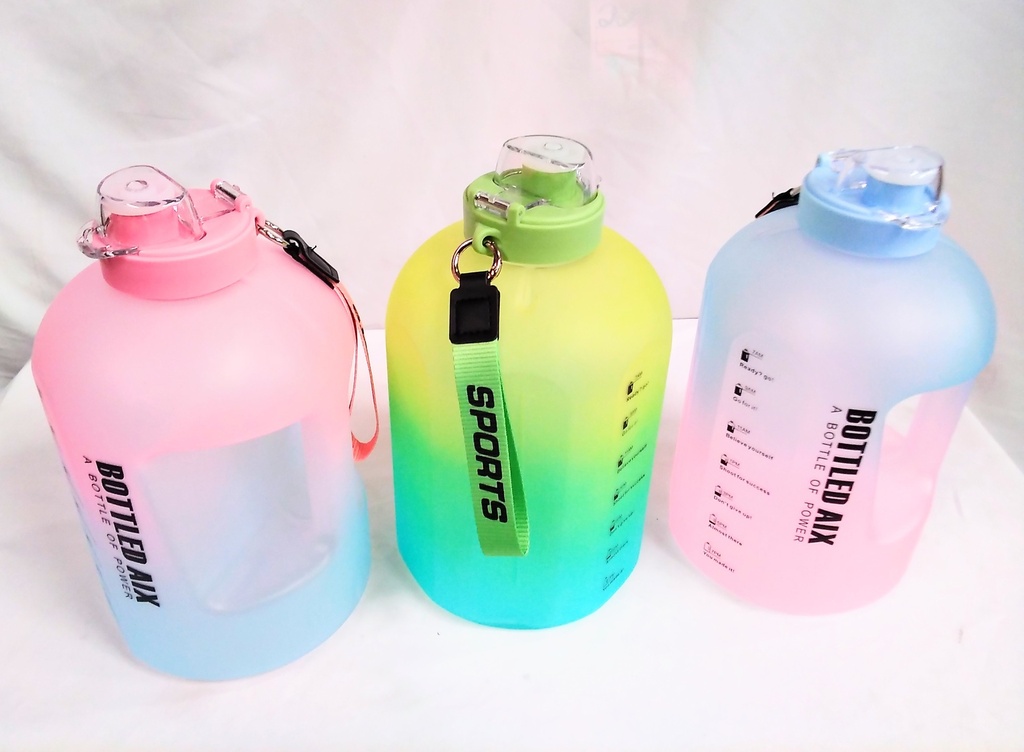 Water Bottle Rainbow Col 2200Ml Flip up Cap YX-2