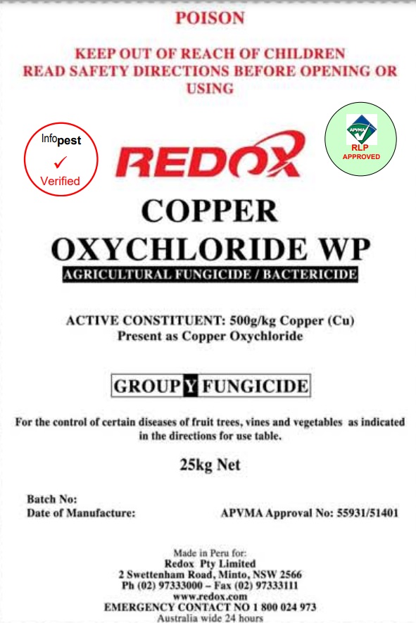 [AC0429] Copper Oxycloride 50% WP 25kgs REDOX