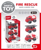 Toy Car Inertia Fire Truck 3pk TY986268
