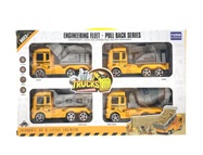 Toy Trucks Engineering 4pk Pull back . Ylw TY986049