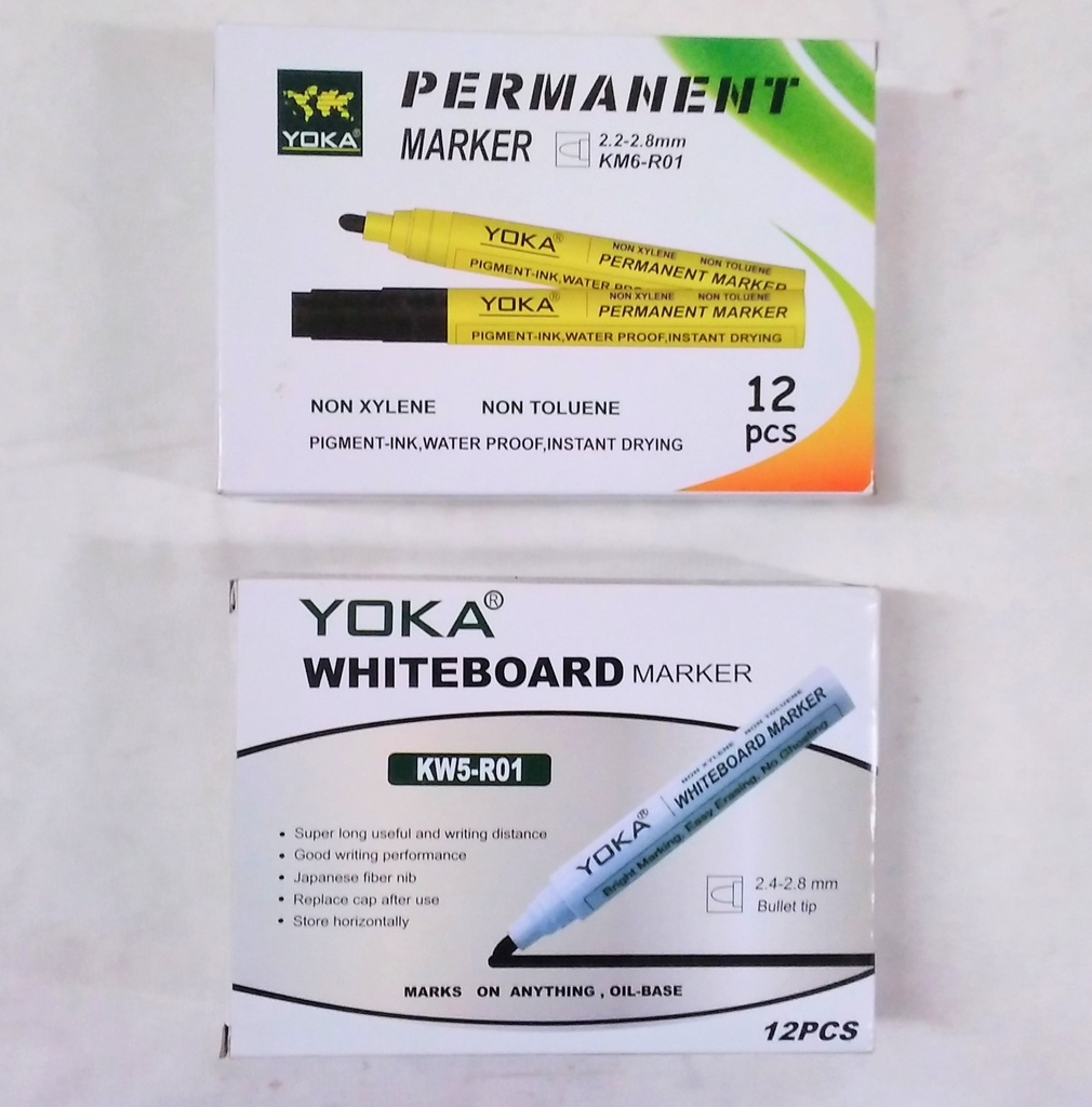 Marker Permanent/Whiteboard YOKA 12pcs/inner box GS-02