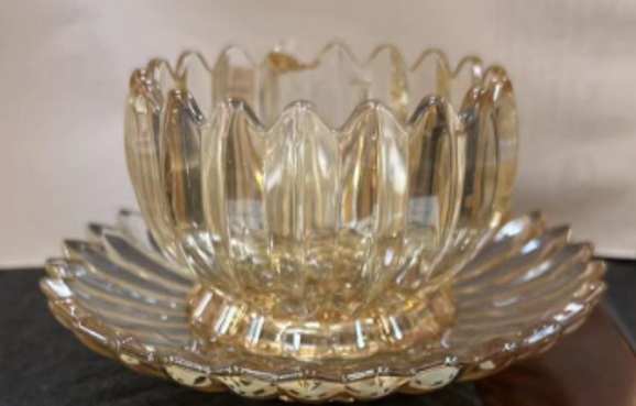[VI7971] Glass Tea Cup W/Saucer OY-05