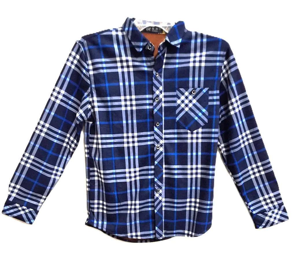Shirt Longsleeve Polo Checkered Inner Fleece Y2-0591-5