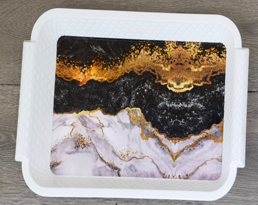 Tray Melamine Square Gold Design 2018-35