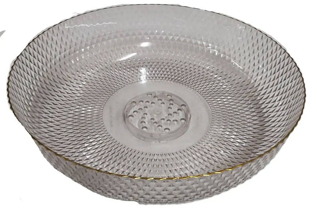 [VI8117] Bowl PET Round W/Gold Liner 25x10cm 6254