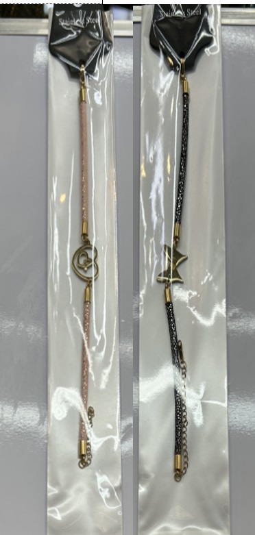 Jewellery Bracelet Leather W/Pendant 4551-1-2