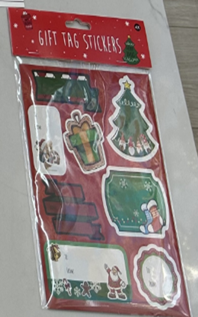 Christmas Gift Tag Sticker 4x/Pkt 10411-7