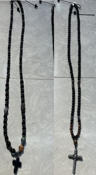 Christian Necklace Rosary Beaded Wood  4455-1-2