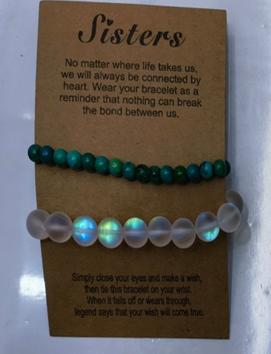 Jewellery Bracelet Beaded 2pcs/card 4561-12