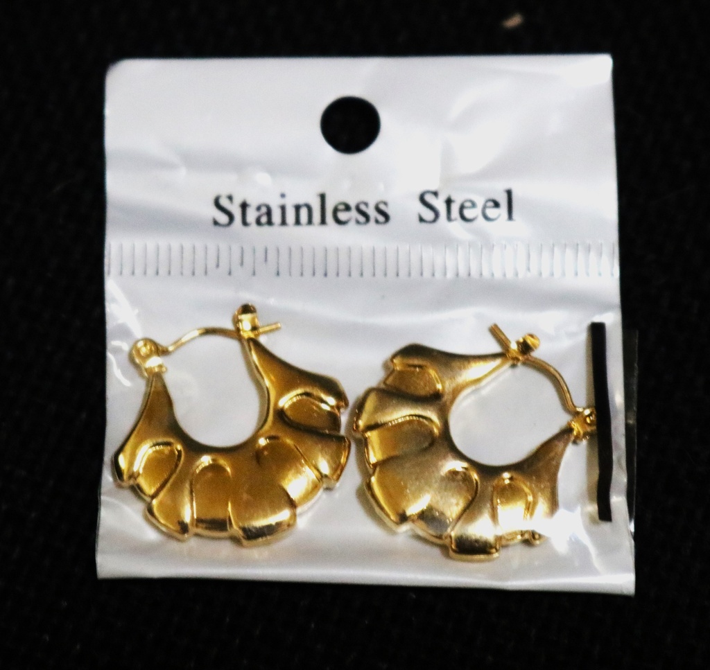 [ST2203] Jewellery Earrings Oval Hoop Shell Big 2pc/crd  5197-06