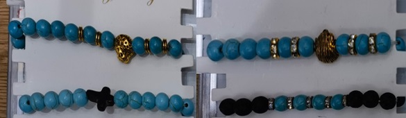 Jewellery Bracelet Bead Blu 4561-7-8-9-10