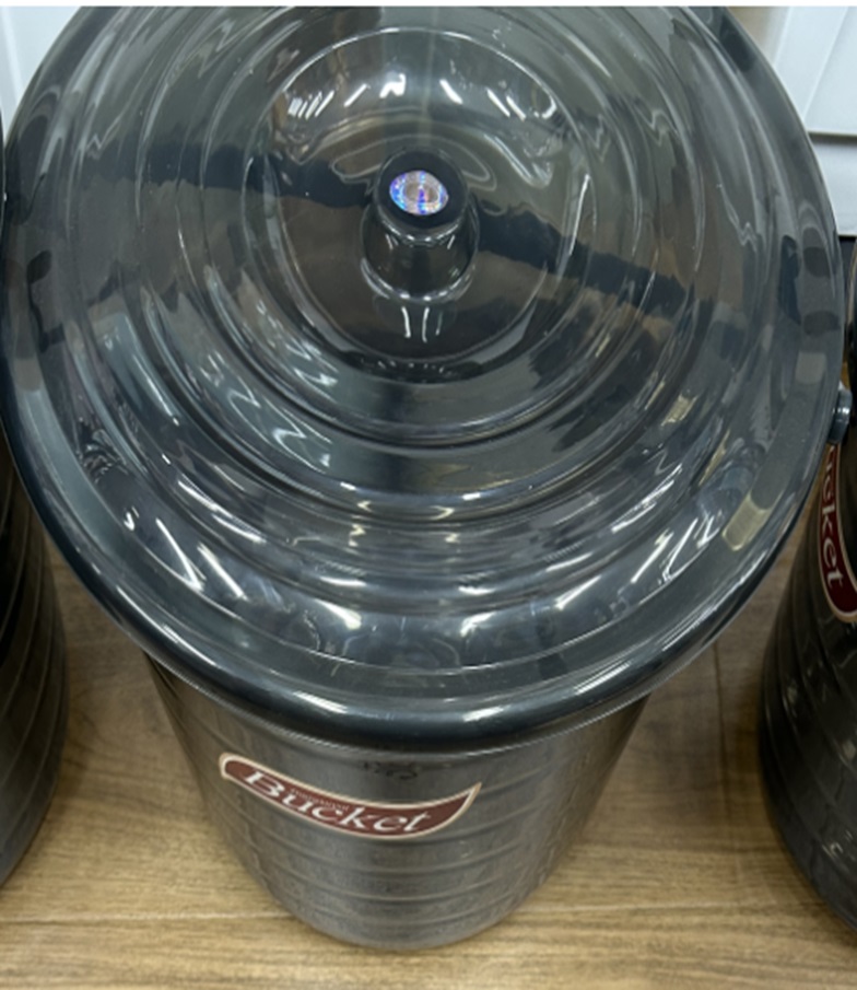 [VI8242] Bucket Plst Transparent W/Lid 15.5L 2186