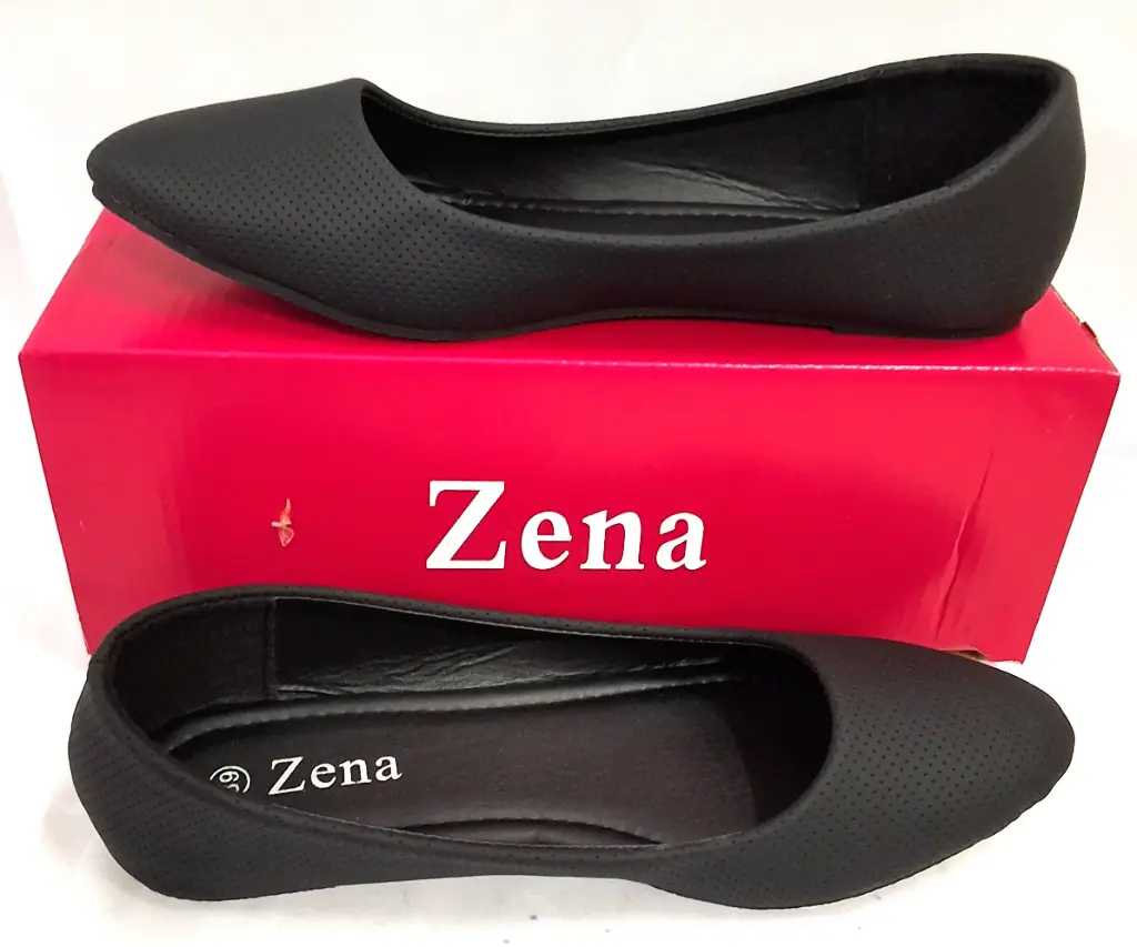 [FC6075] Shoe Flat Ladies Micro Dot Black Sz41 PUPL1
