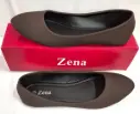 Shoe Flat Ladies Micro Dot DBrown Sz44 PUPL2