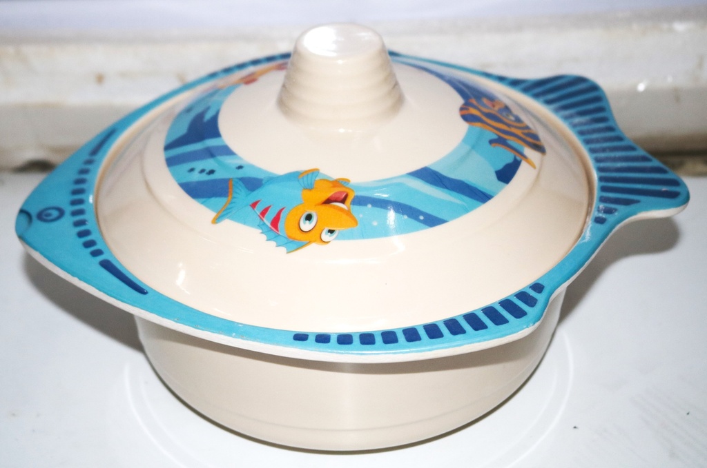 [VI8311] Bowl  Melamine W/Cover 21Cm Fish Shape