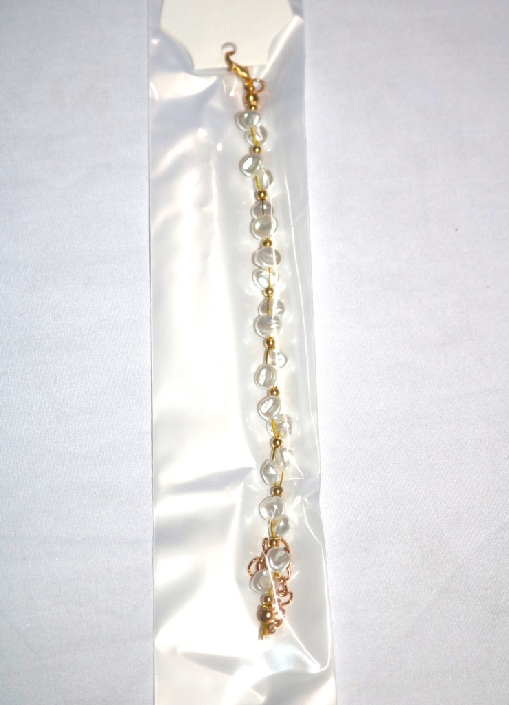 [ST2235] Jewellery Braclet Pearl Beads Gold