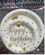 Plate Wht Gold Print PNG 50 Years 20pc