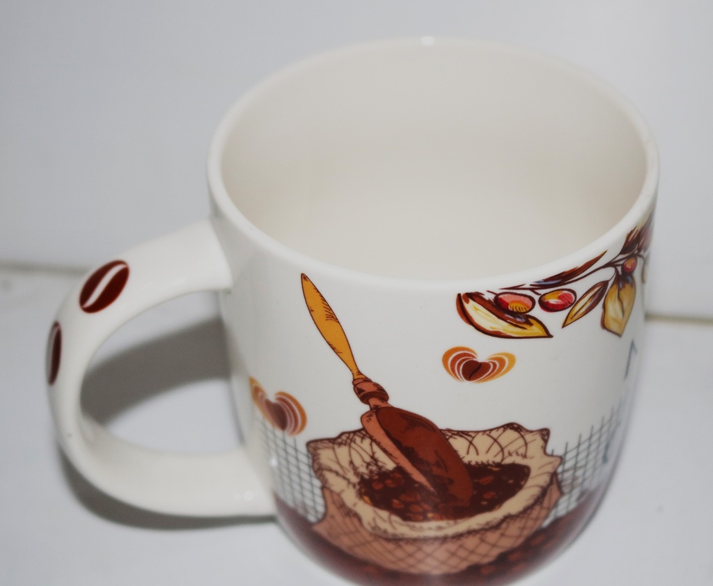 [VI8426] Ceramic Mug "Beans Image" Handle 370Ml XD83-1
