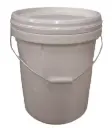 Bucket Plain Plastic White W/Lid 20L