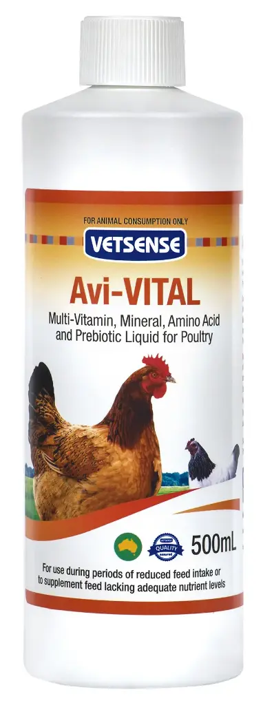 [AH0223] Vetsense Avi-Vital Vitamin And Prebiotic Supplement Birds And Poultry 500mls