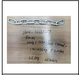 Chain Iron 6mm 13.3m(10kg)/Roll
