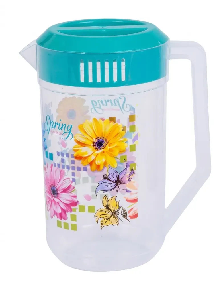 Royal Jug Clear Printed + 4Pcs Glass Set