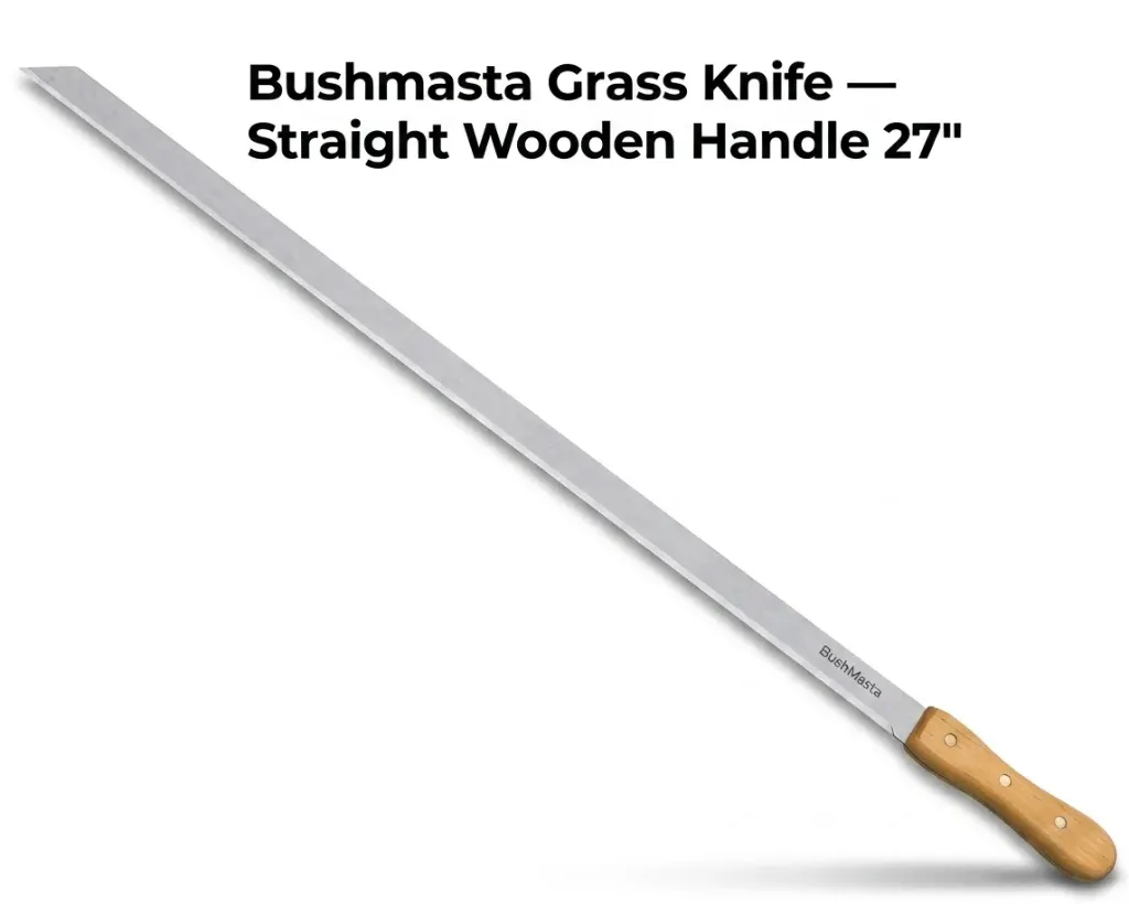 Bushmasta Grass Knife Straight Wooden Handle 27" 1.6mm*500g M214-SHARP