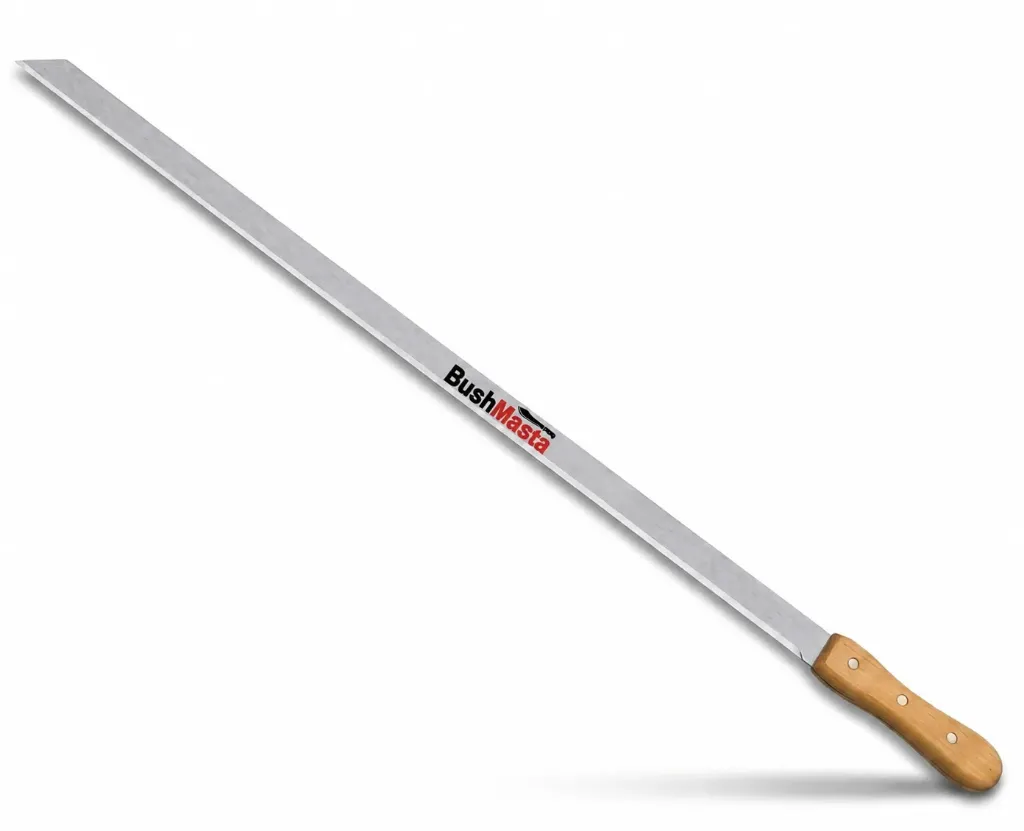 [GS1111] Bushmasta Grass Knife Straight Wooden Handle 27" 1.6mm*500g M214-SHARP
