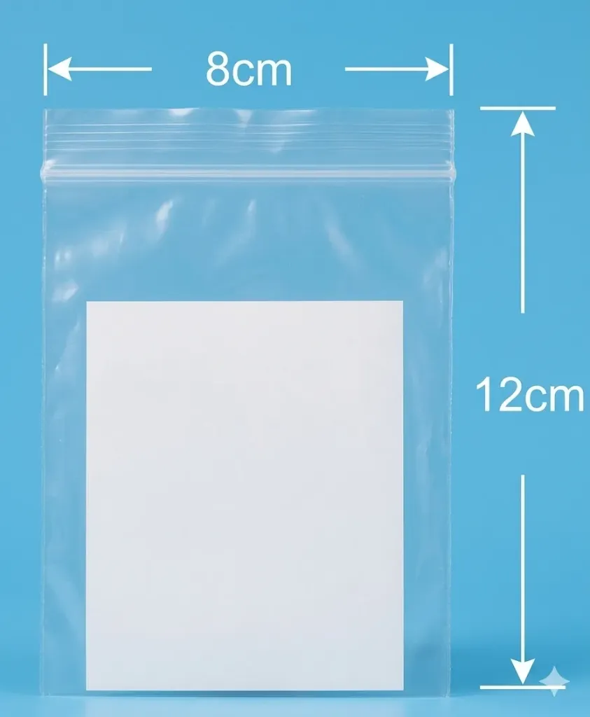 [VI8756] Transparent Zip-Lock Storage Bag 8x12cm, 0.12mm Double Sided - #4-12