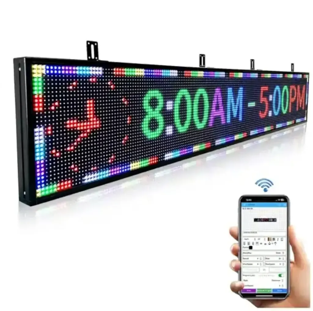 Programmable LED Sign Board Single Color Red - P10 297cm x 57cm