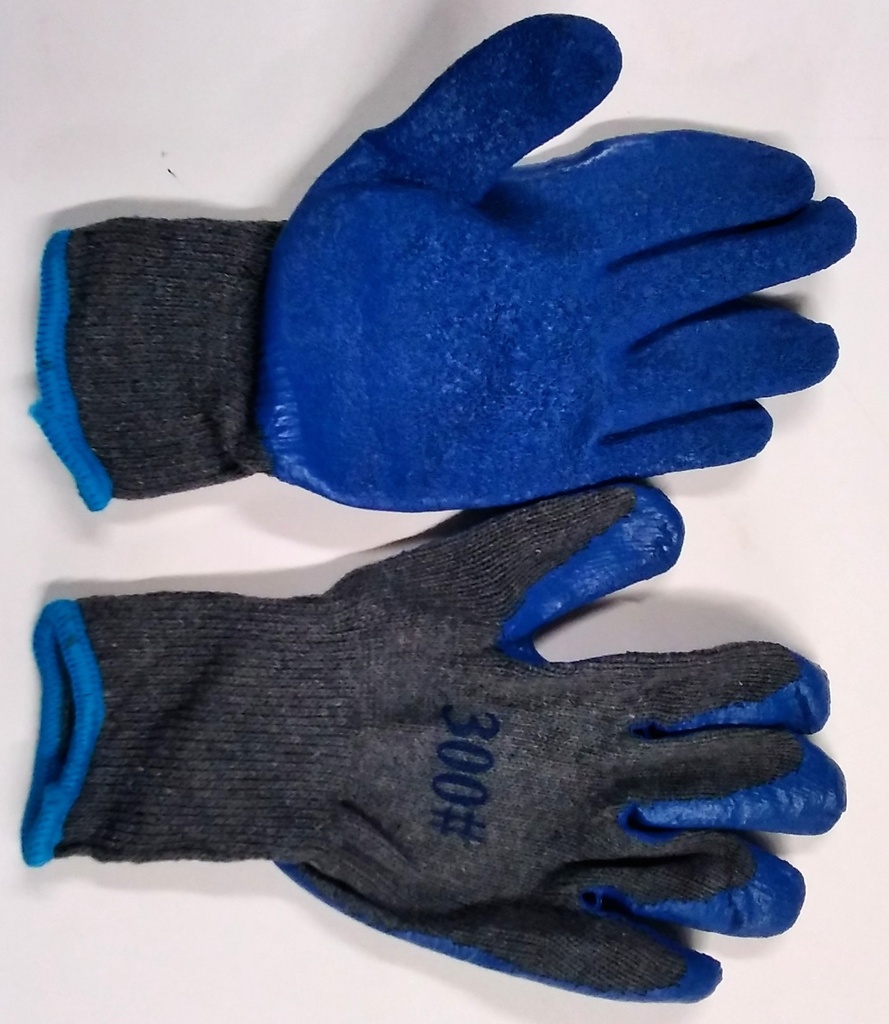 Gloves Cotn W/Latex Coated Blu