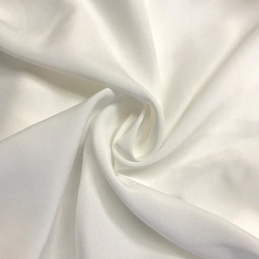 Fabric Plain Peach Skin 44" White