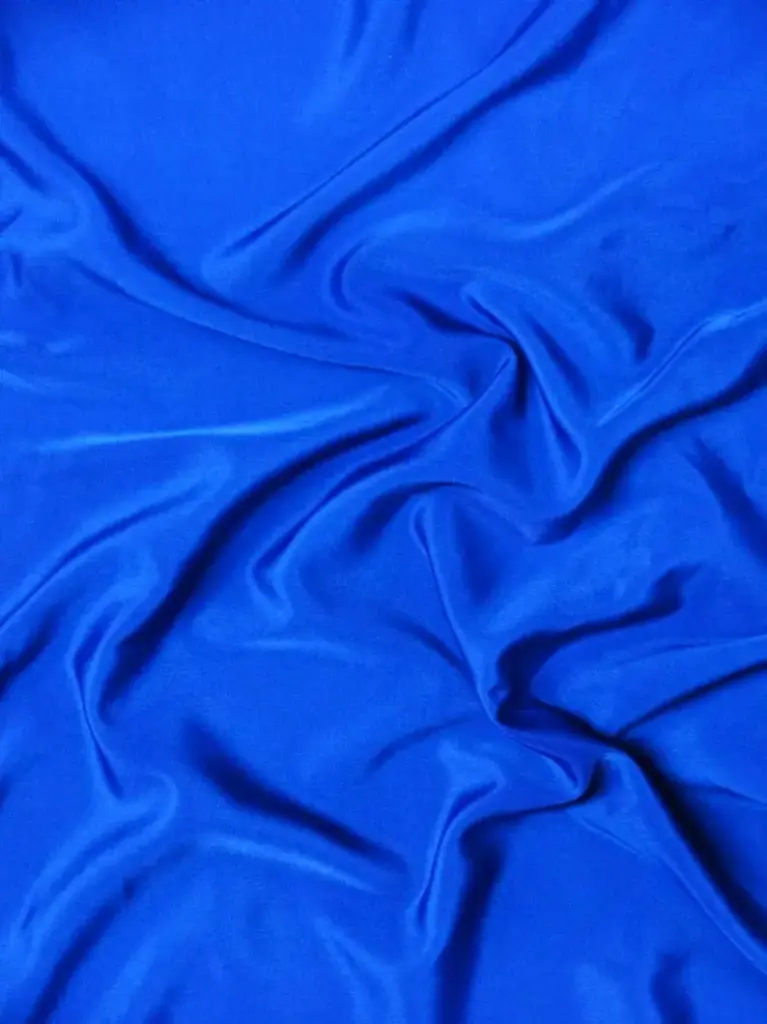 Fabric Plain Peach Skin 44" Blue 349