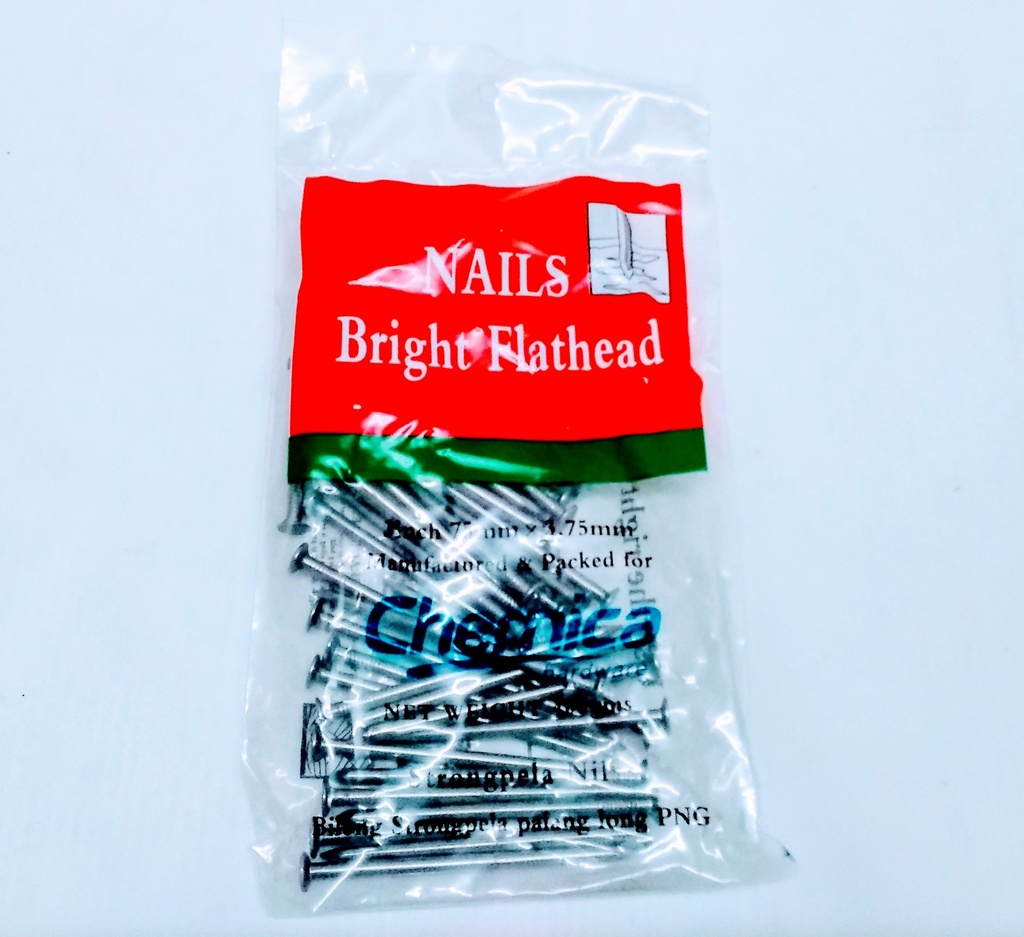 Nail Flat Head Bright 3" 400g