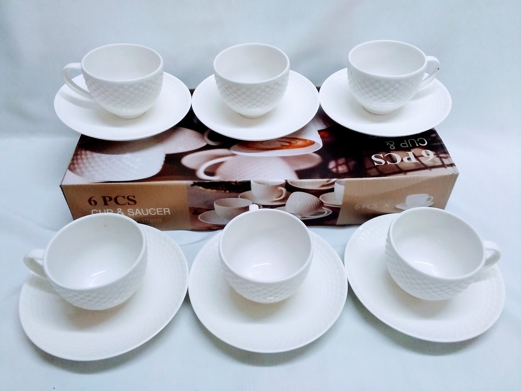 [VI5660] Mug Ceramic Cup&Saucer 6pc/Set