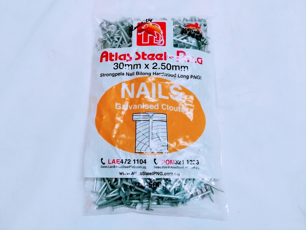 Nail Galv Clout 30x2.5 500G